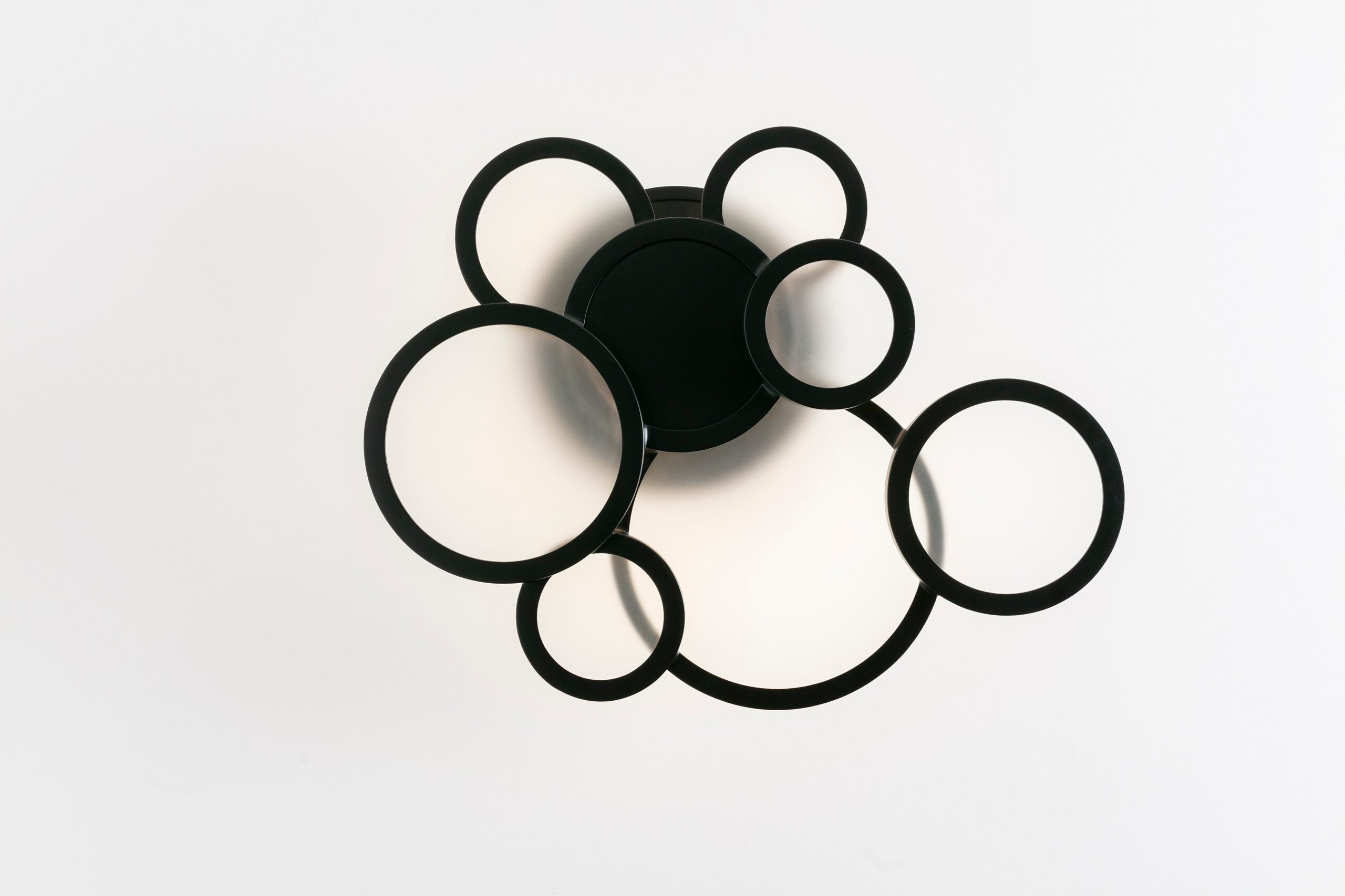 Modern Luxury Handcrafted Black Steel Glass Cloud Ceiling Mounted Lamp Carla Baz 3
