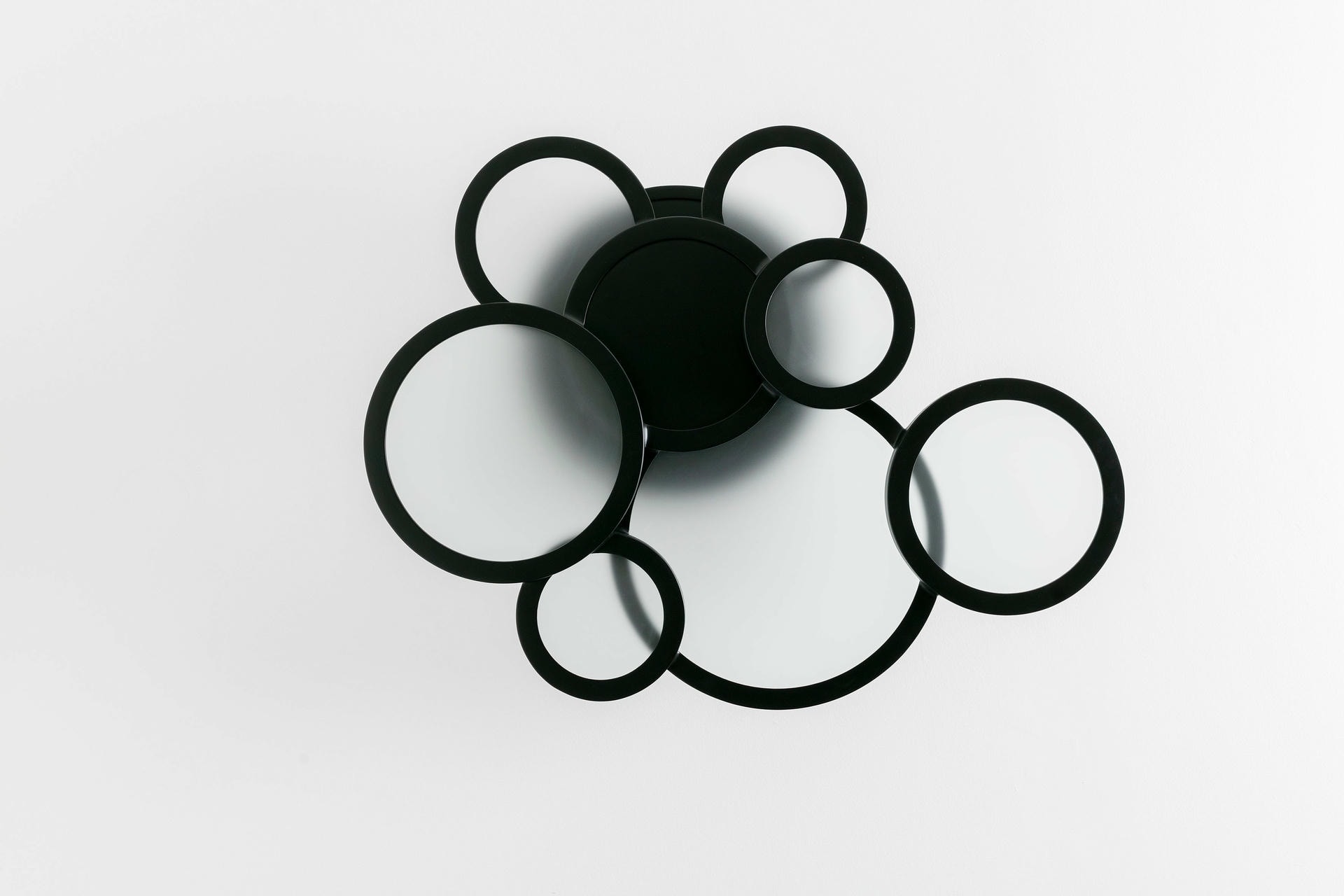 Modern Luxury Handcrafted Black Steel Glass Cloud Ceiling Mounted Lamp Carla Baz 4