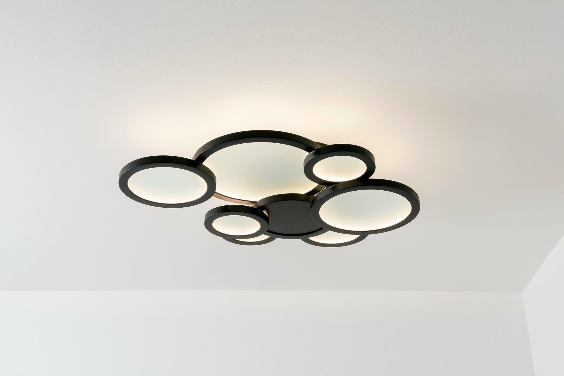 Modern Luxury Handcrafted Black Steel Glass Cloud Ceiling Mounted Lamp Carla Baz 5