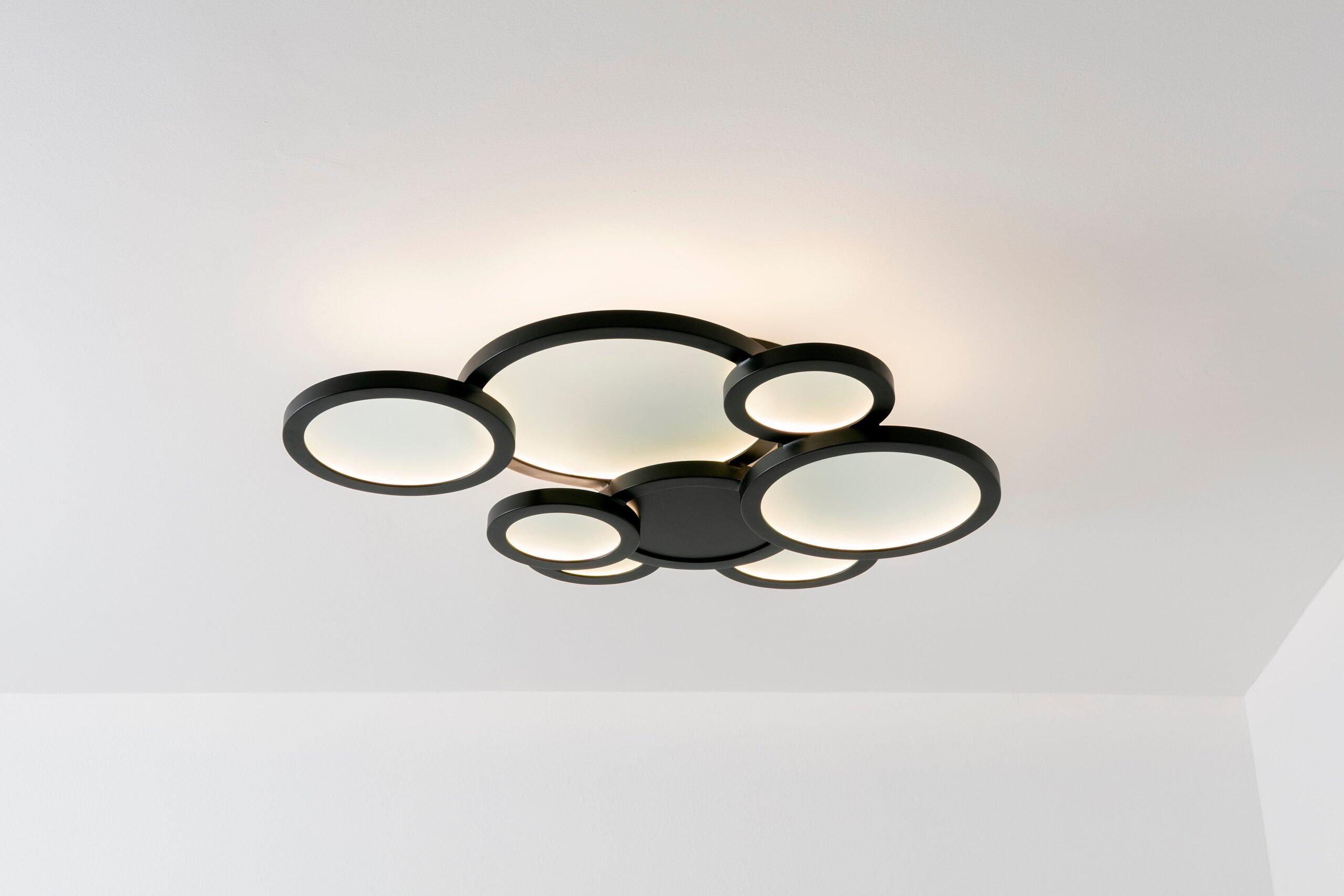 Modern Luxury Handcrafted Black Steel Glass Cloud Ceiling Mounted Lamp Carla Baz 5