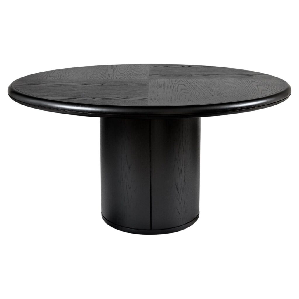Moon Black Round Table Signed by Buket Hoscan Bazman 1