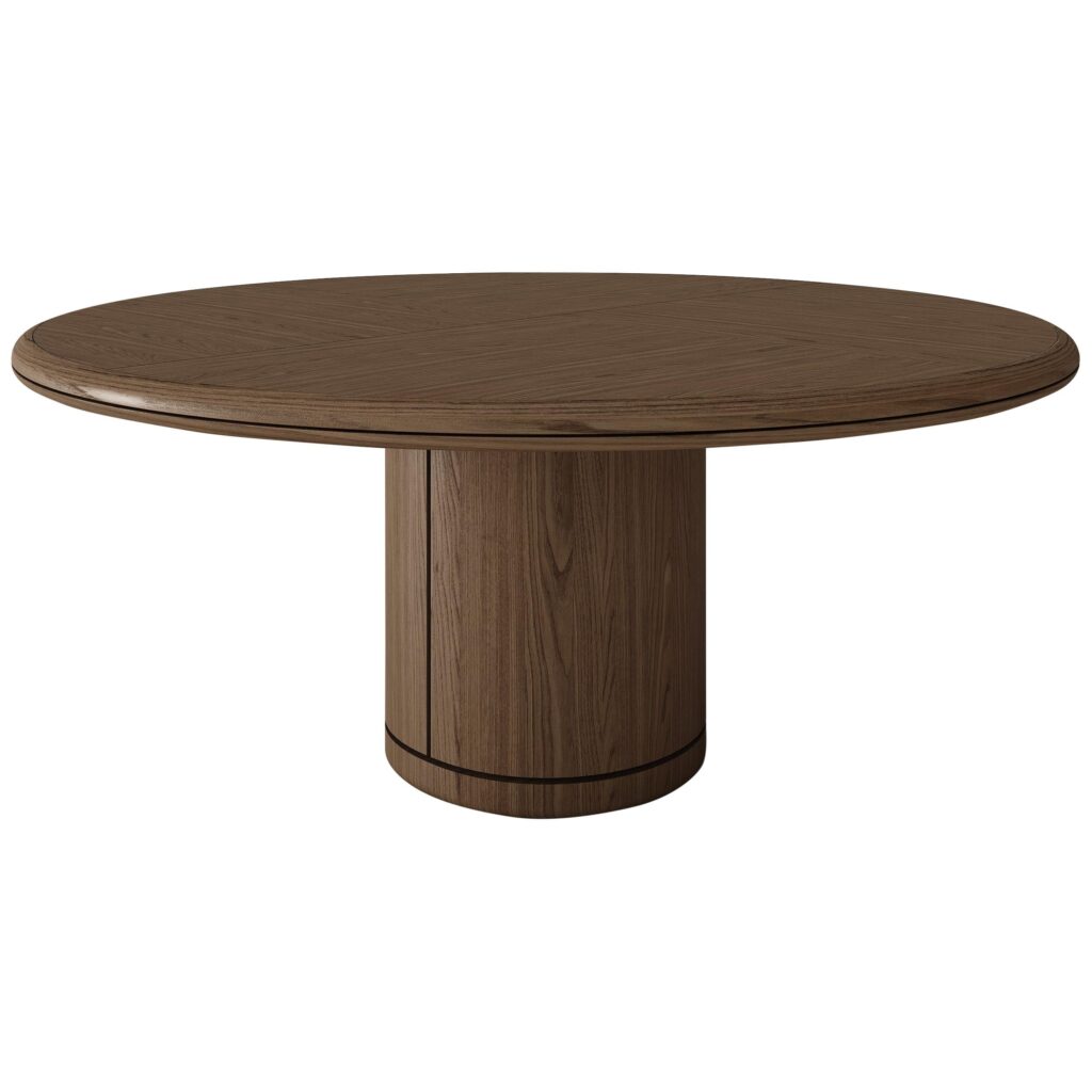 Moon Oak Round Table Signed by Buket Hoscan Bazman 1