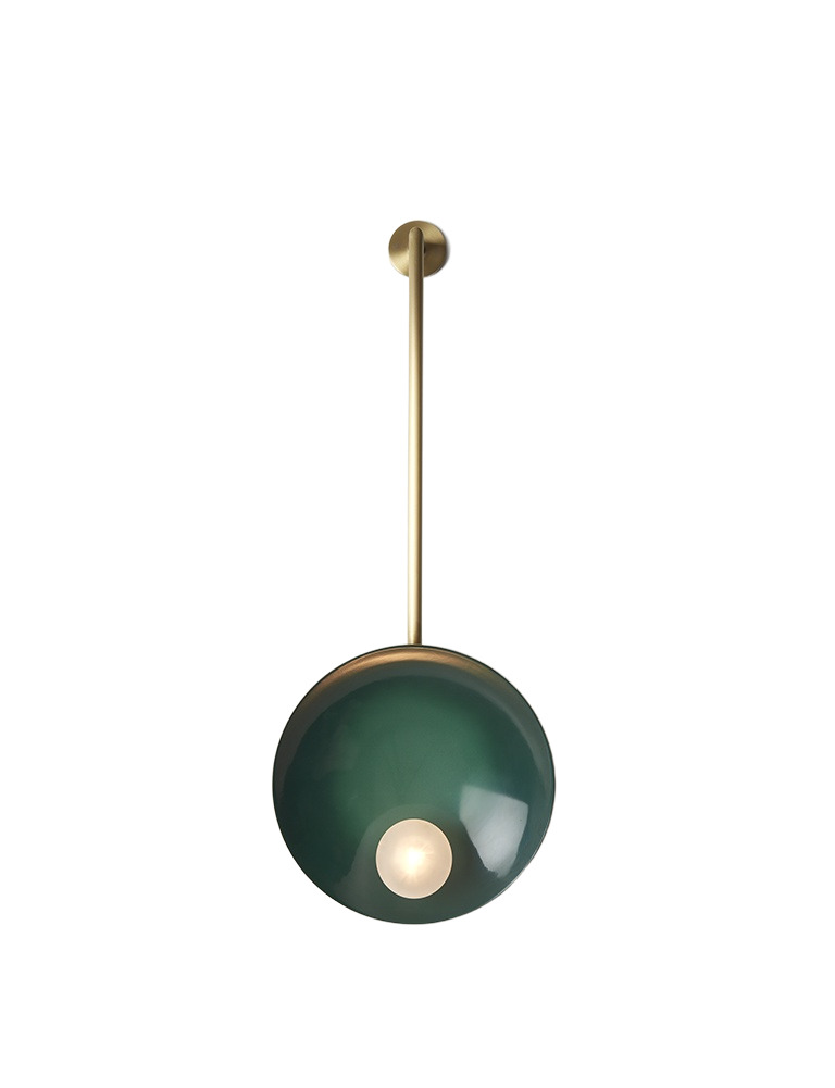 Oyster Emerald Green and Brushed Brass Ceiling Wall Mounted Lamp by Carla Baz 1