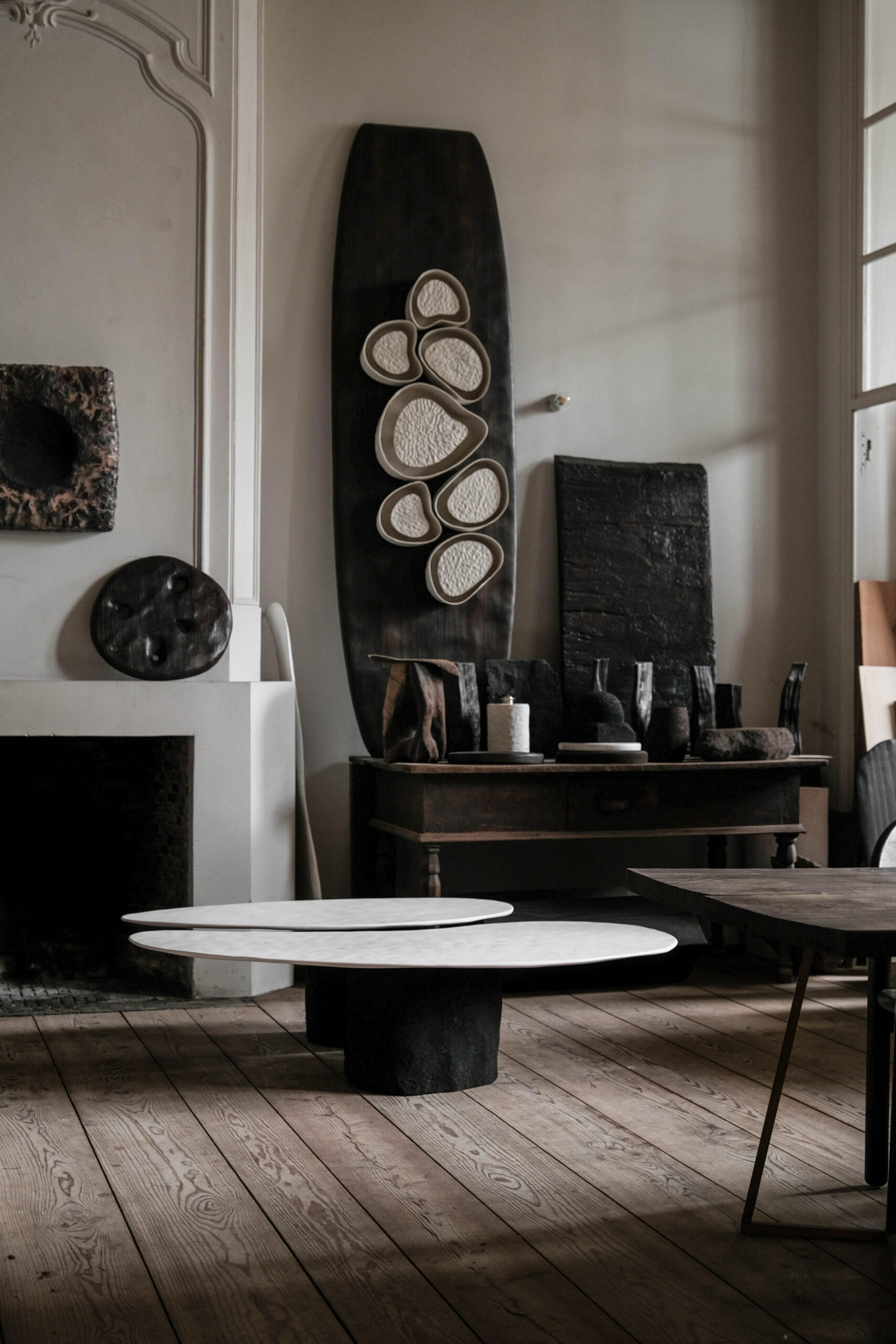 Set of 2 Limestone Low Table by Atelier Benoit Viaene 2