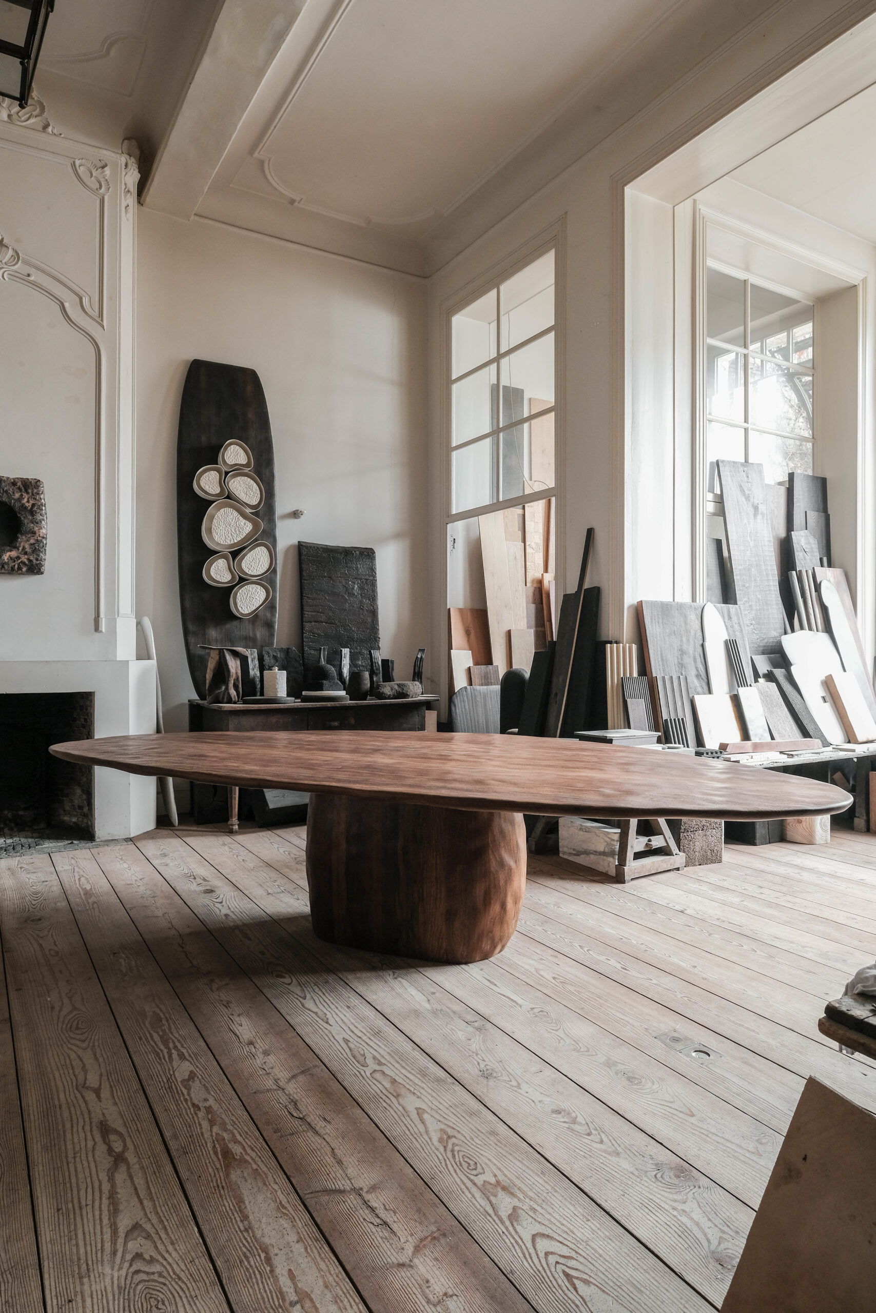 Set of 2 Limestone Low Table by Atelier Benoit Viaene 4