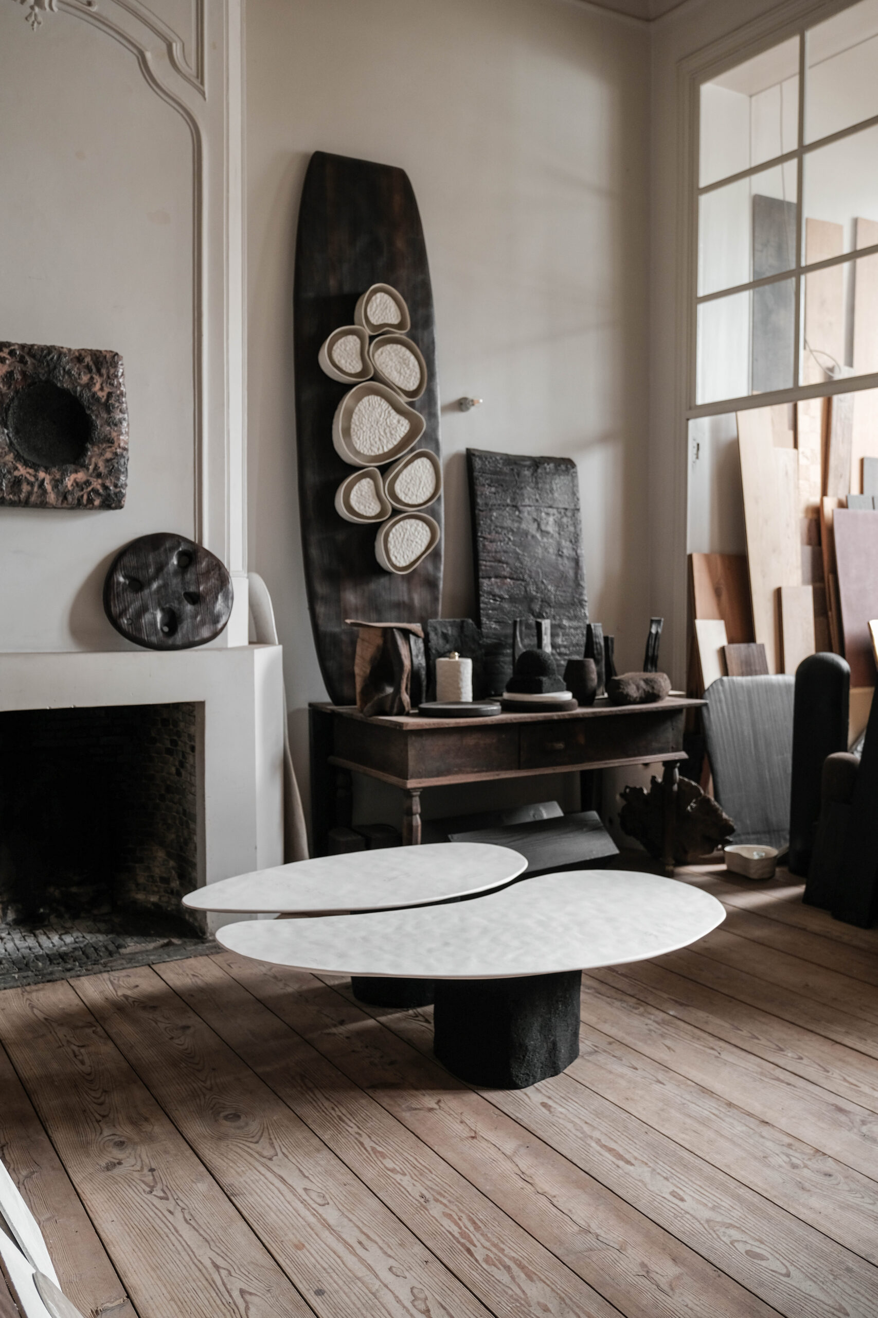 Set of 2 Limestone Low Table by Atelier Benoit Viaene 6