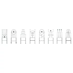 Set of 8 Collezione Surrealista Chairs by Qvinto Studio