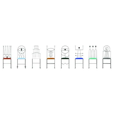 Set of 8 Collezione Surrealista Chairs with Cushions by Qvinto Studio