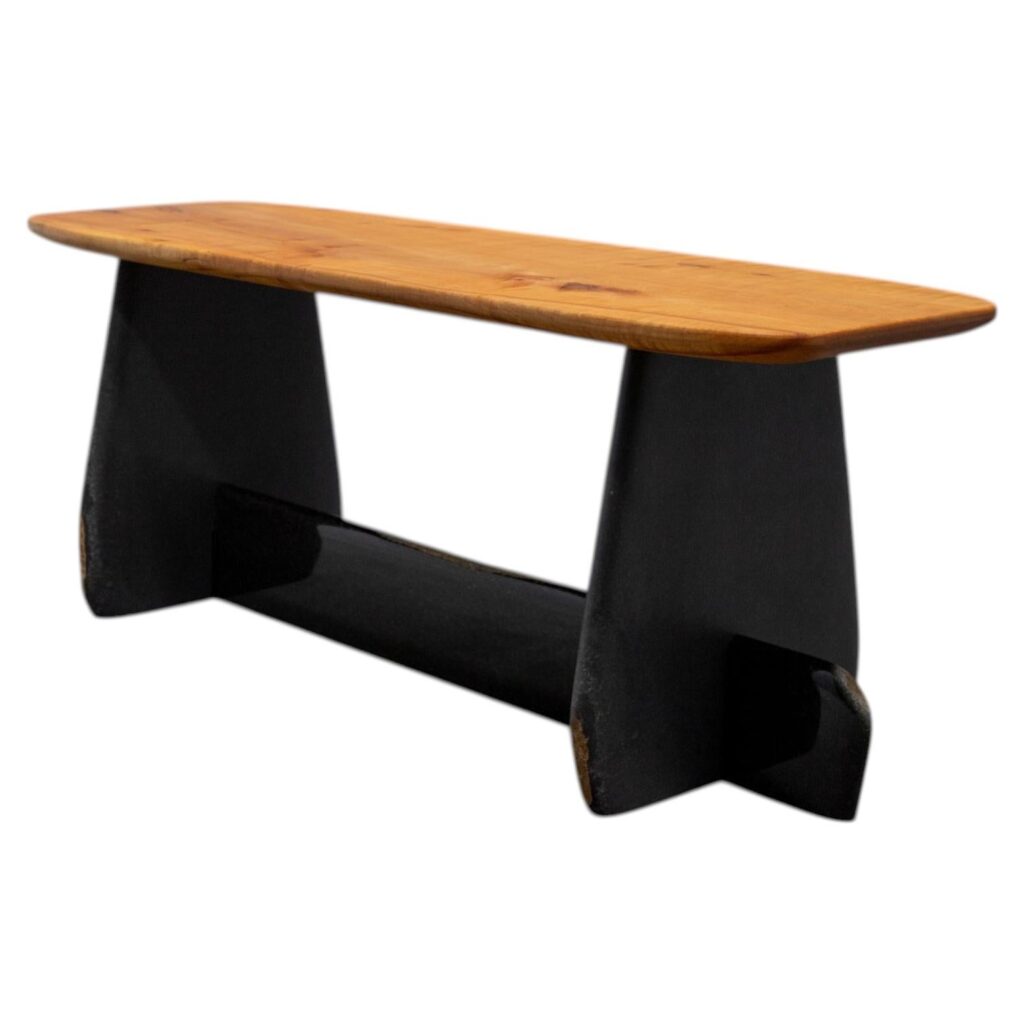 Side TableBench Unique Date Kan Stone Sculptural Design by Okurayama
