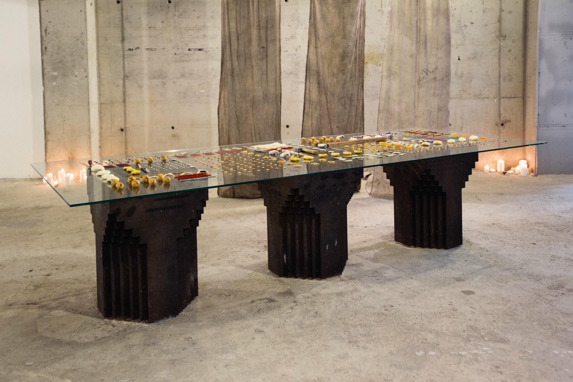 Source Dining Table by A Space Black Tuff Glass Post Modern USA 18
