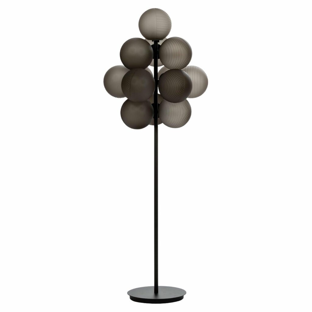 Stellar Grape Big Smoky Grey Acetato Black Floor Light by Pulpo 1