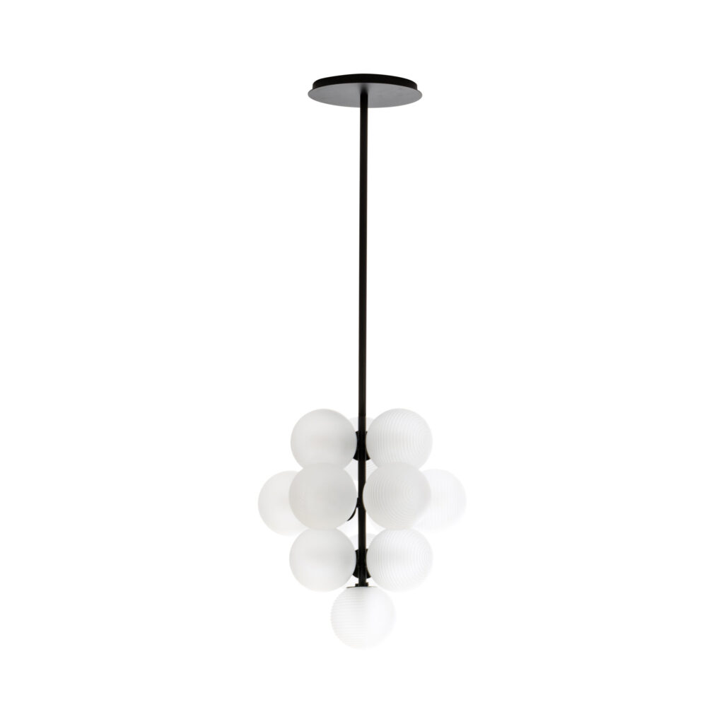 Stellar Grape Pendant Big Transparent Acetato Black by Pulpo 1
