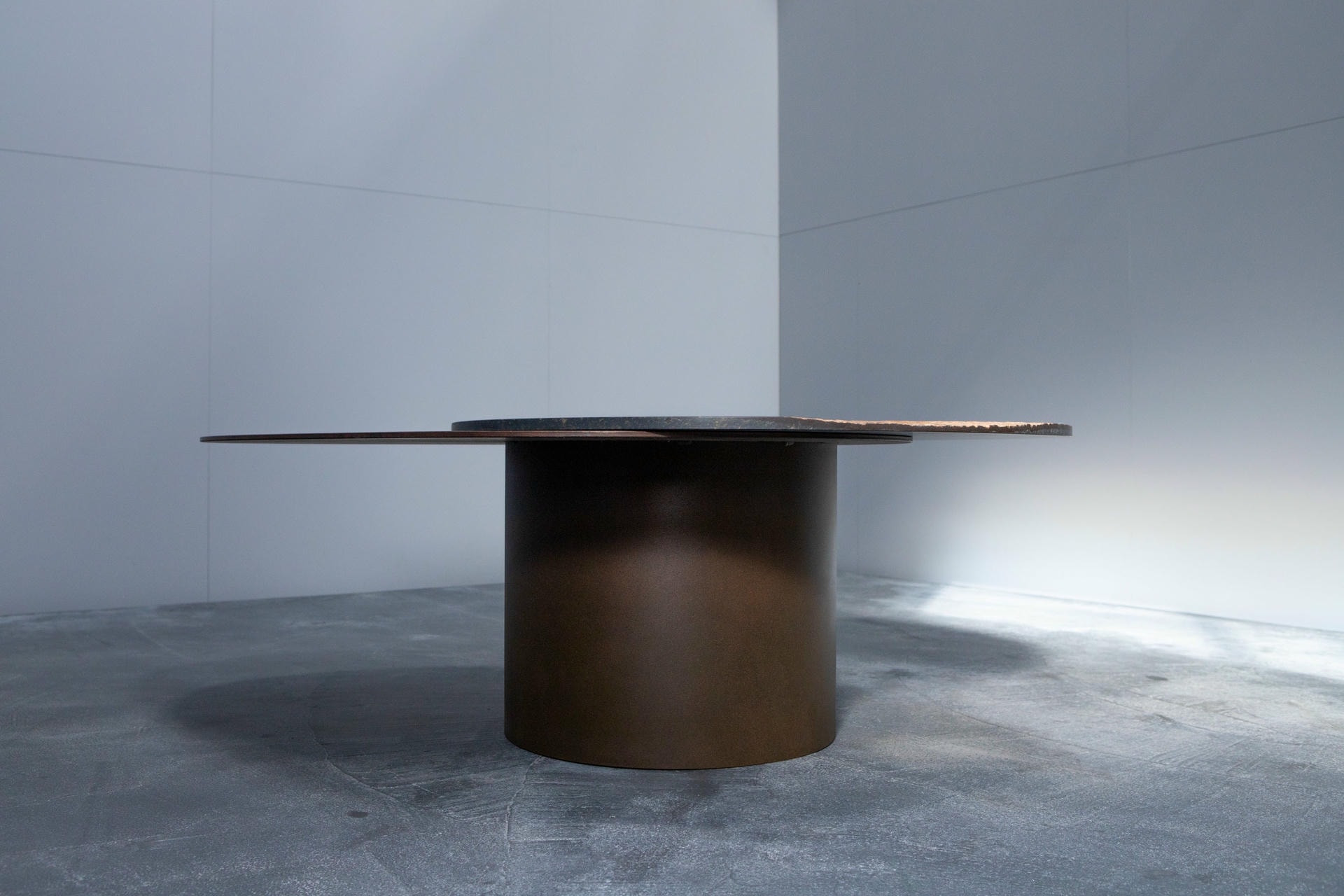 Unique Kon Pac Low Table Date Kan Stone Sculptural Design by Okurayama 3
