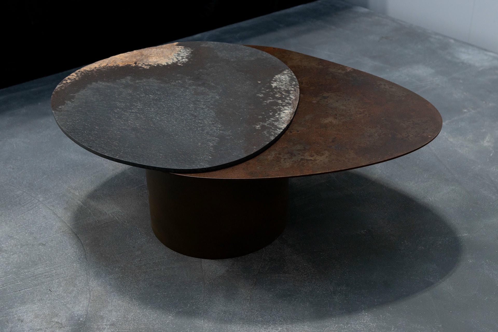 Unique Kon Pac Low Table Date Kan Stone Sculptural Design by Okurayama 6