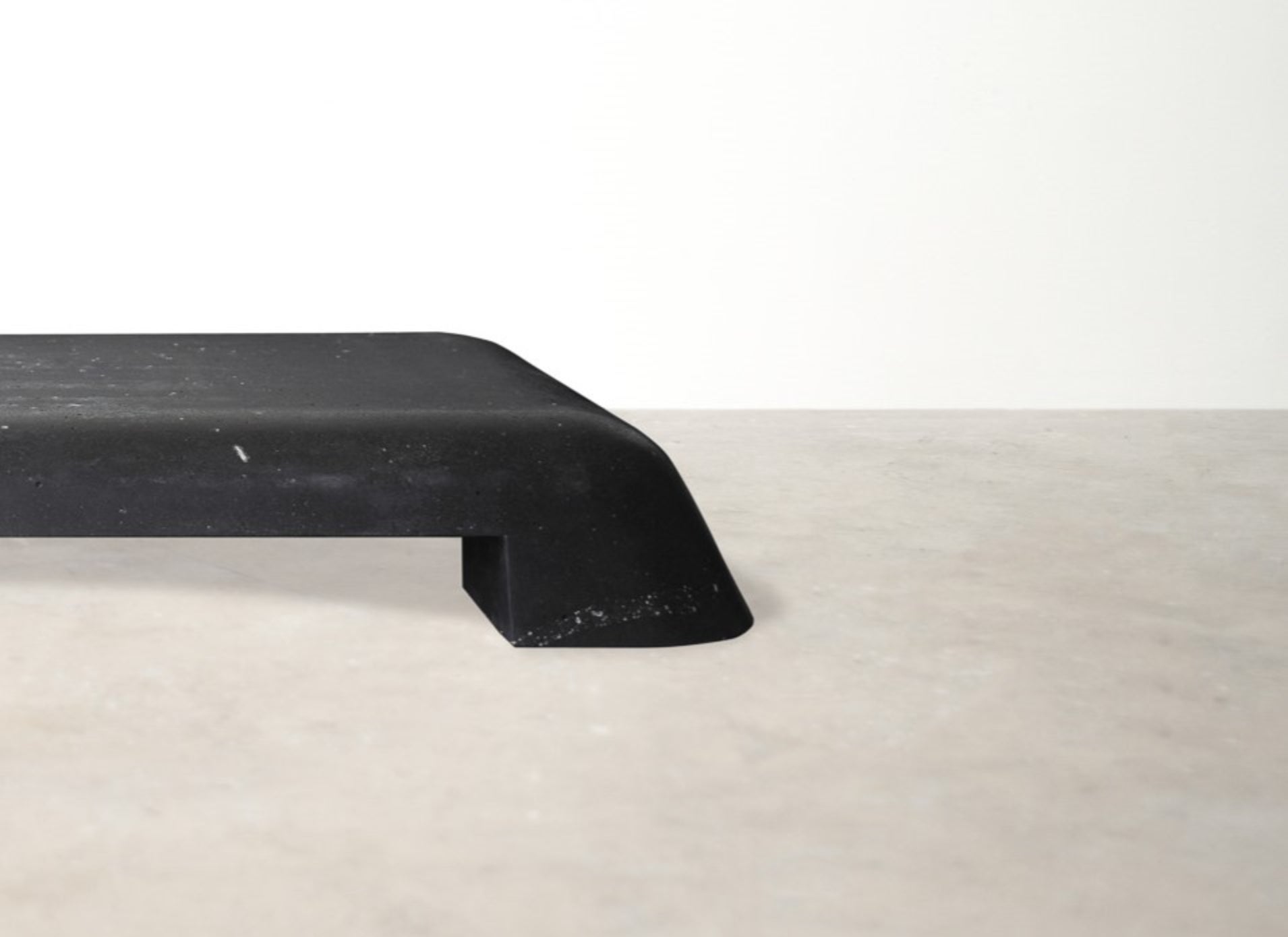Unique Minimalist Black Slab Stone Coffee Table Table by Lucas Tyra Morten 5