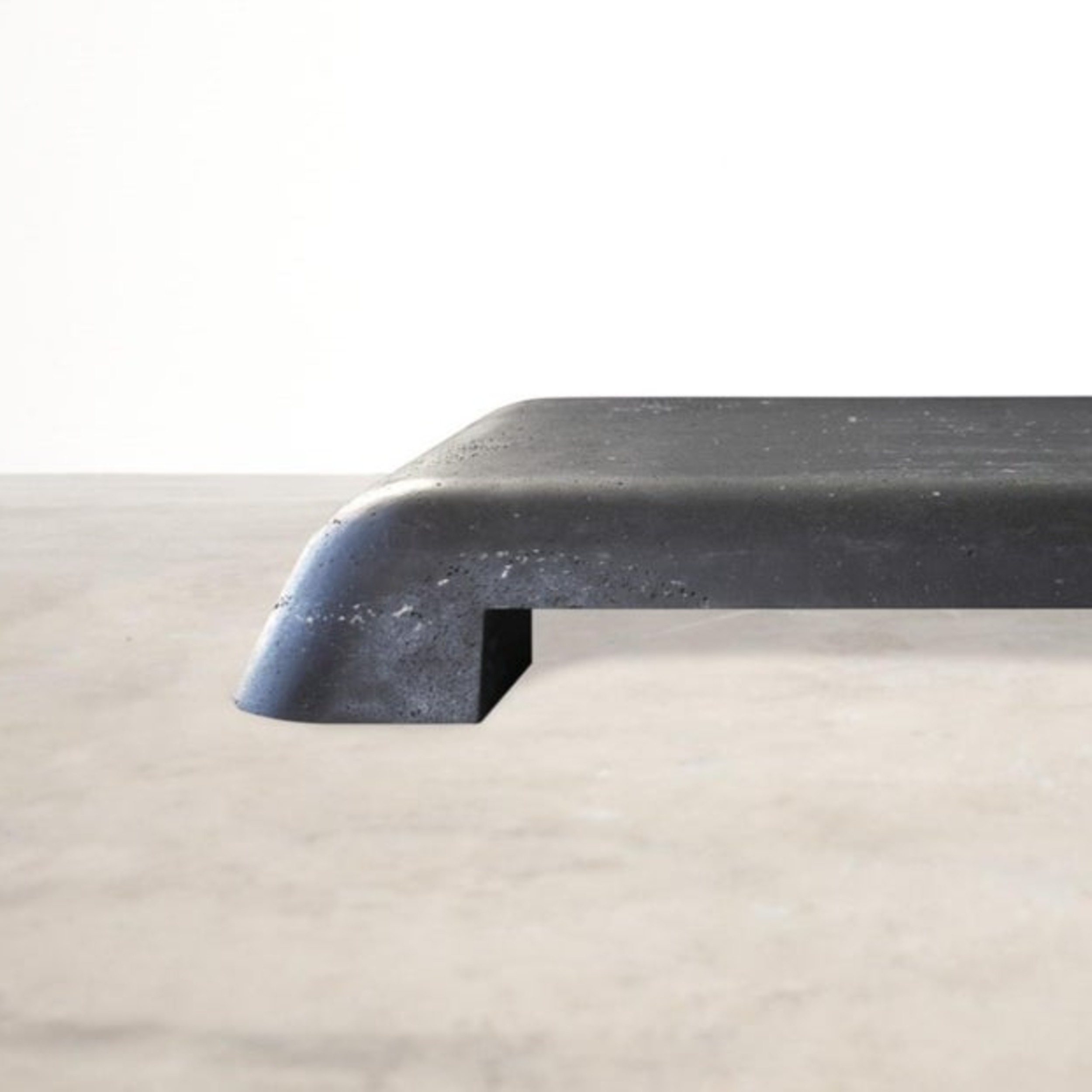 Unique Minimalist Black Slab Stone Coffee Table Table by Lucas Tyra Morten2