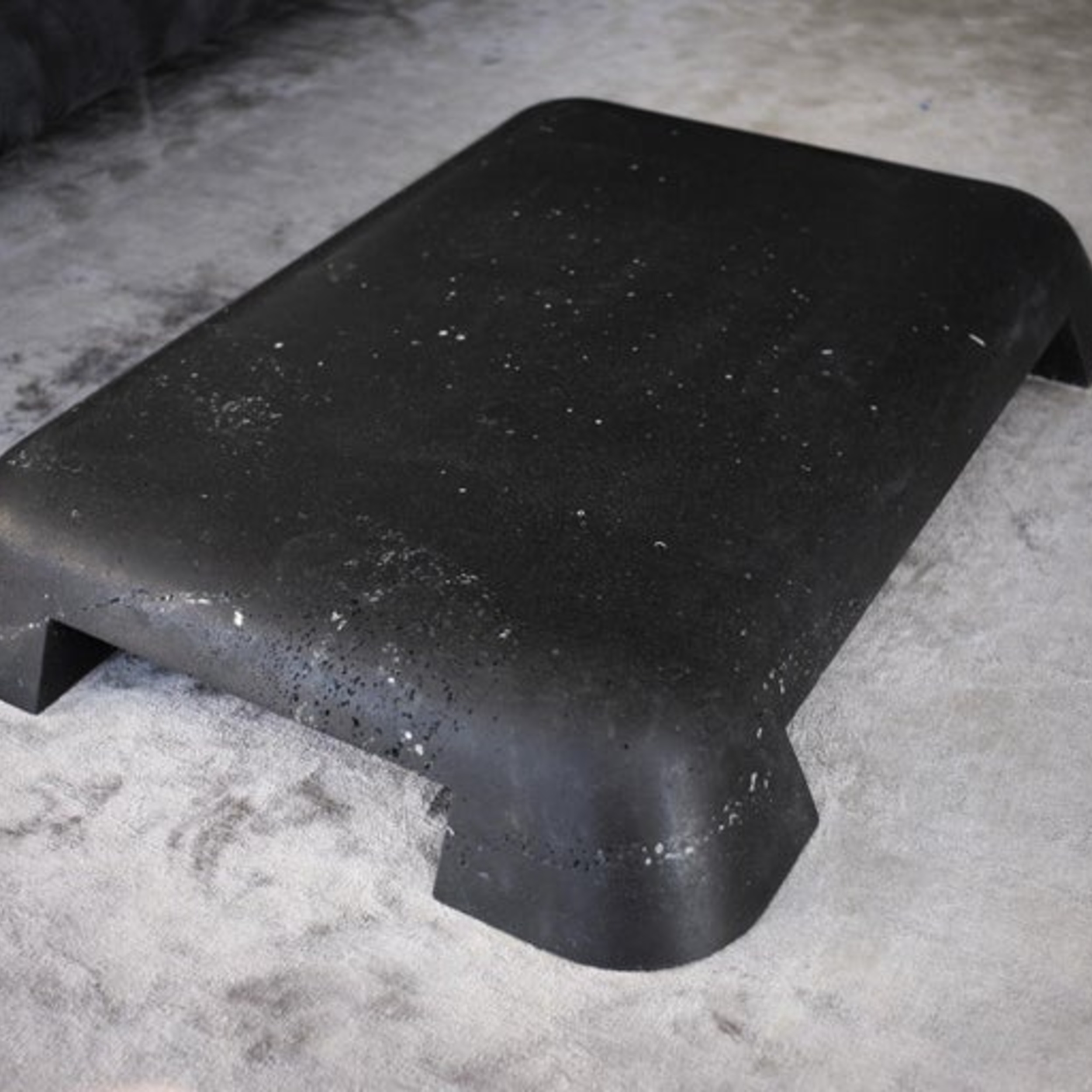 Unique Minimalist Black Slab Stone Coffee Table Table by Lucas Tyra Morten3
