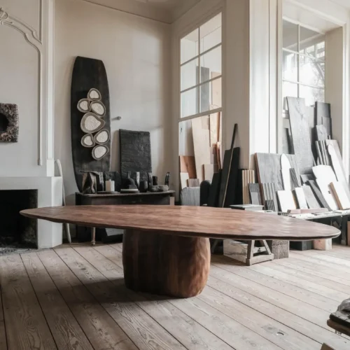 アトリエ・ヴィンテージ Vintage Wood Dining Table by Atelier Benoit Viaene - PHILIA
