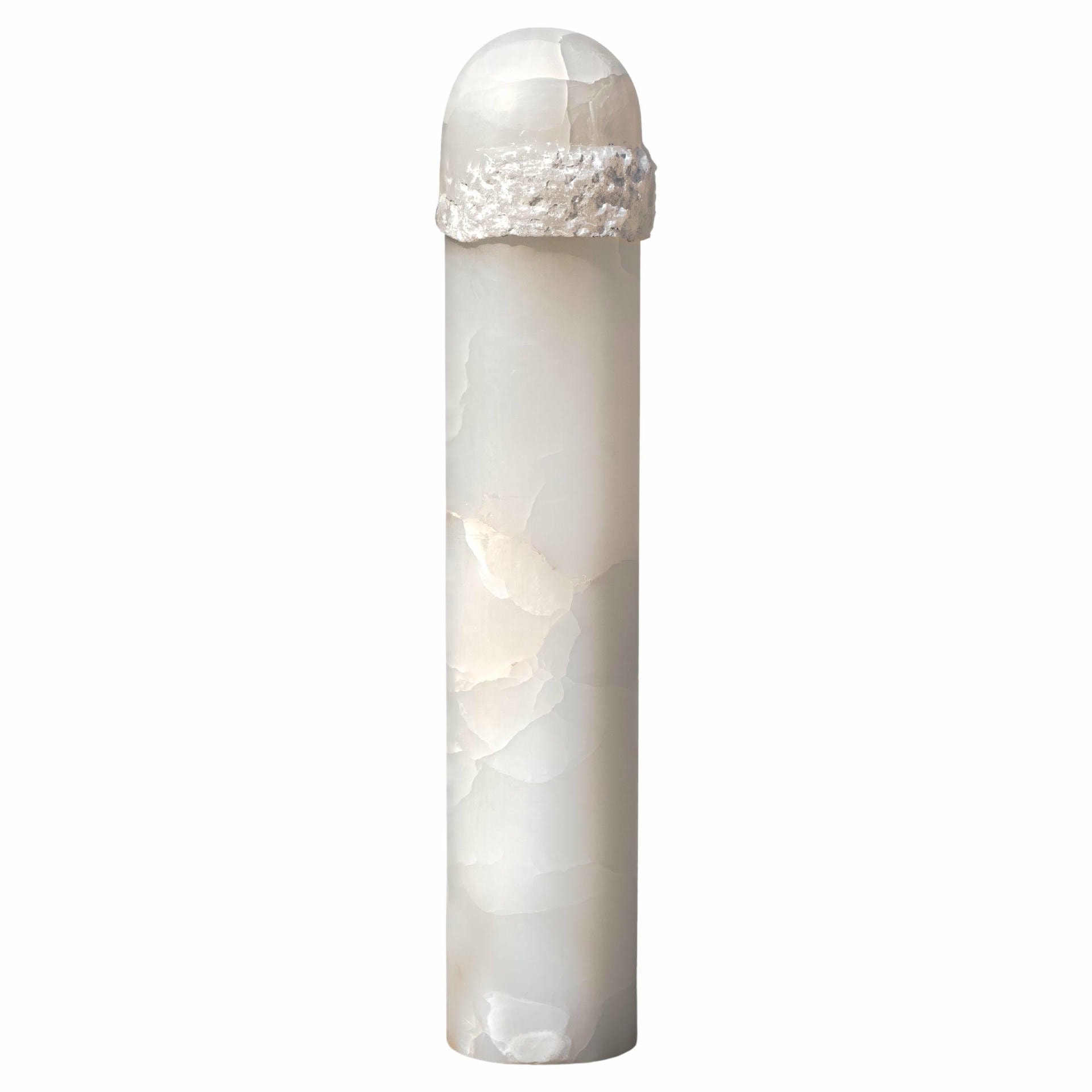 White Onyx Monolith Sculpted Floor Lamp by Paul Matter 1