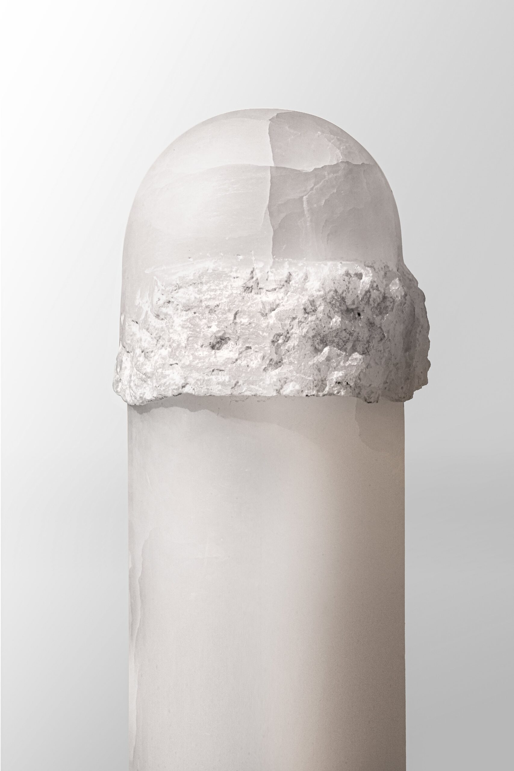 White Onyx Monolith Sculpted Floor Lamp by Paul Matter 3