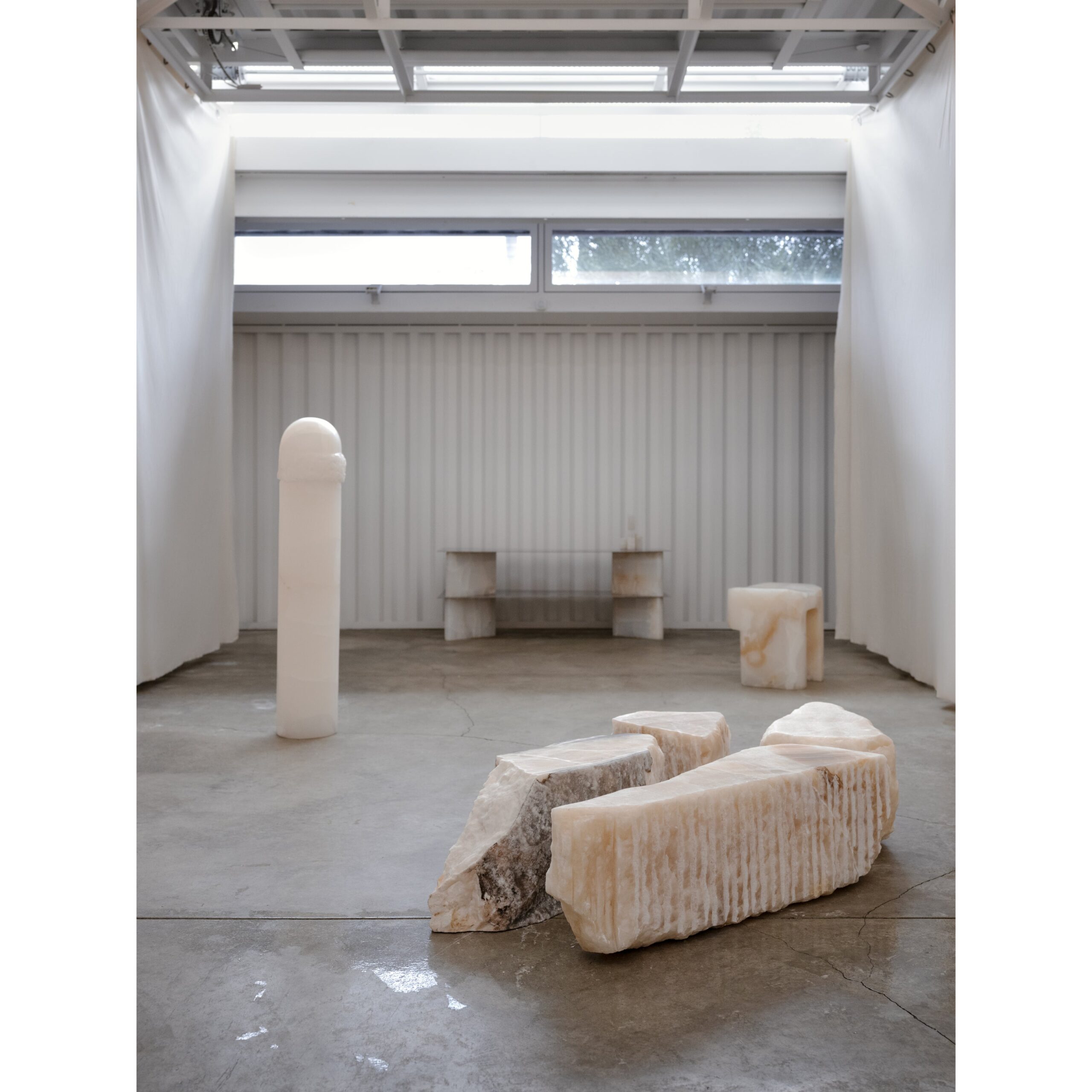 White Onyx Monolith Sculpted Floor Lamp by Paul Matter 6