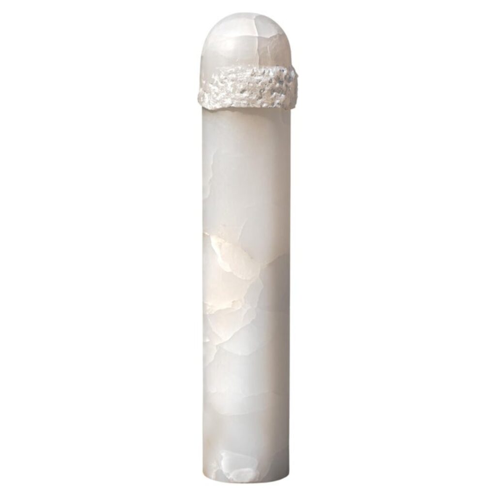 White Onyx Monolith Sculpted Floor Lamp by Paul Matter1