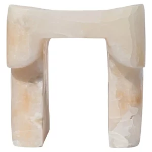 White Onyx Stool by Henry Wilson