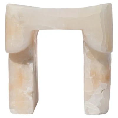 White Onyx Stool by Henry Wilson