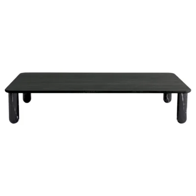 Xlarge Black Wood and Black Marble "Sunday" Coffee Table, Jean-Baptiste Souletie