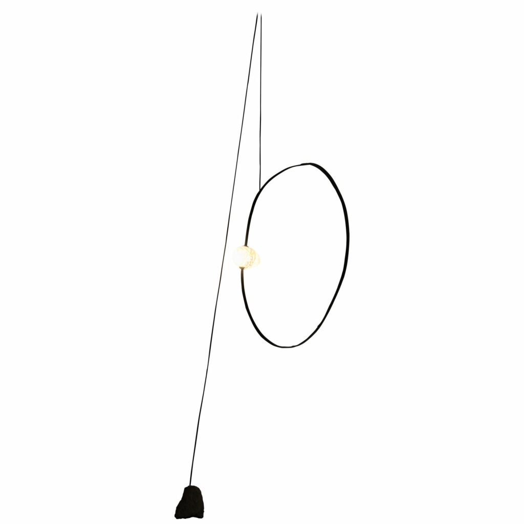 Hand Blown Glass with Wood Frame Organic Wall Light by Jerome Pereira 1