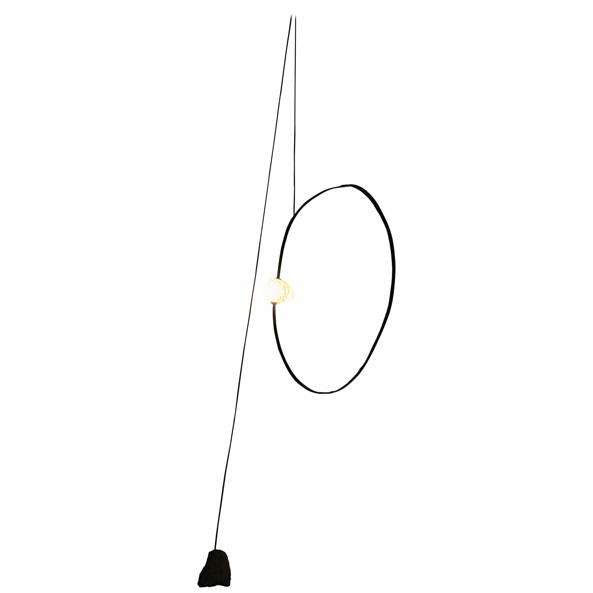 Hand Blown Glass with Wood Frame Organic Wall Light by Jerome Pereira 1