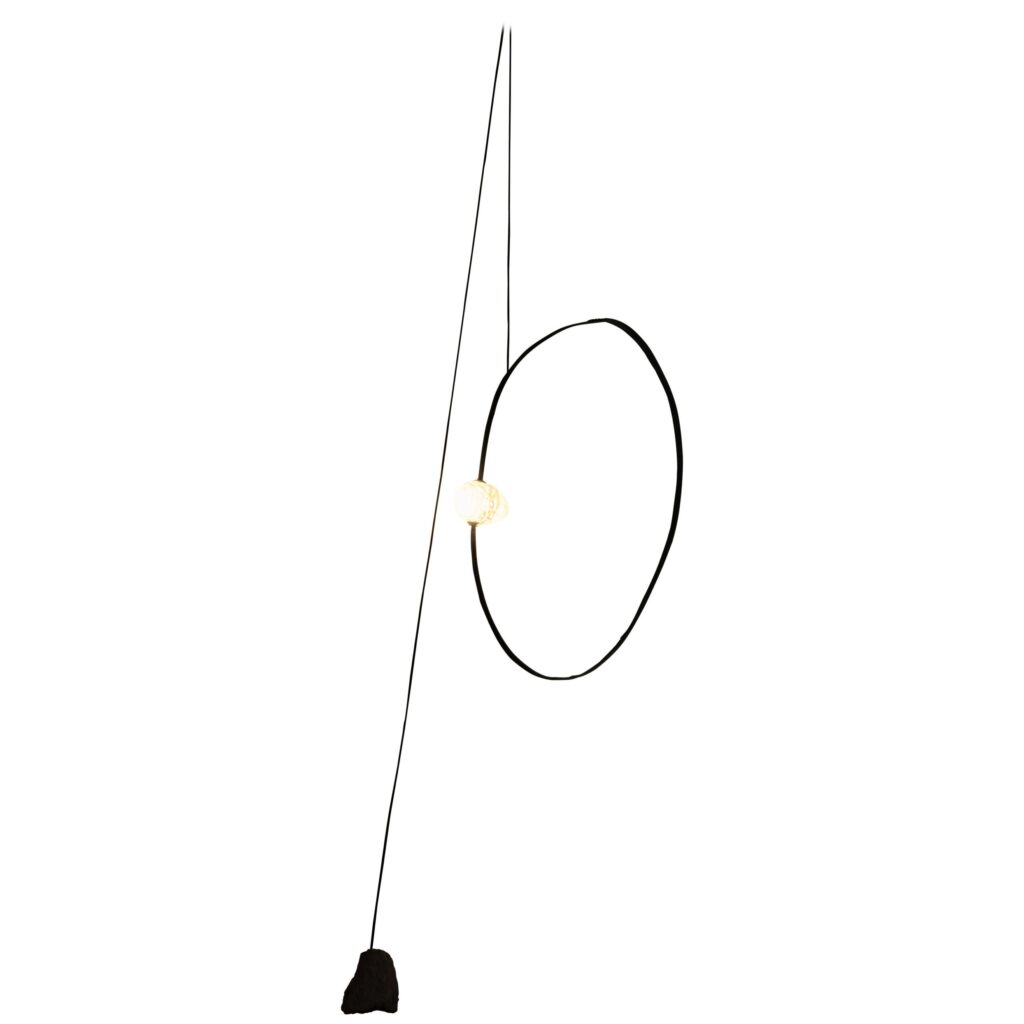 Hand Blown Glass with Wood Frame Organic Wall Light by Jérôme Pereira 1