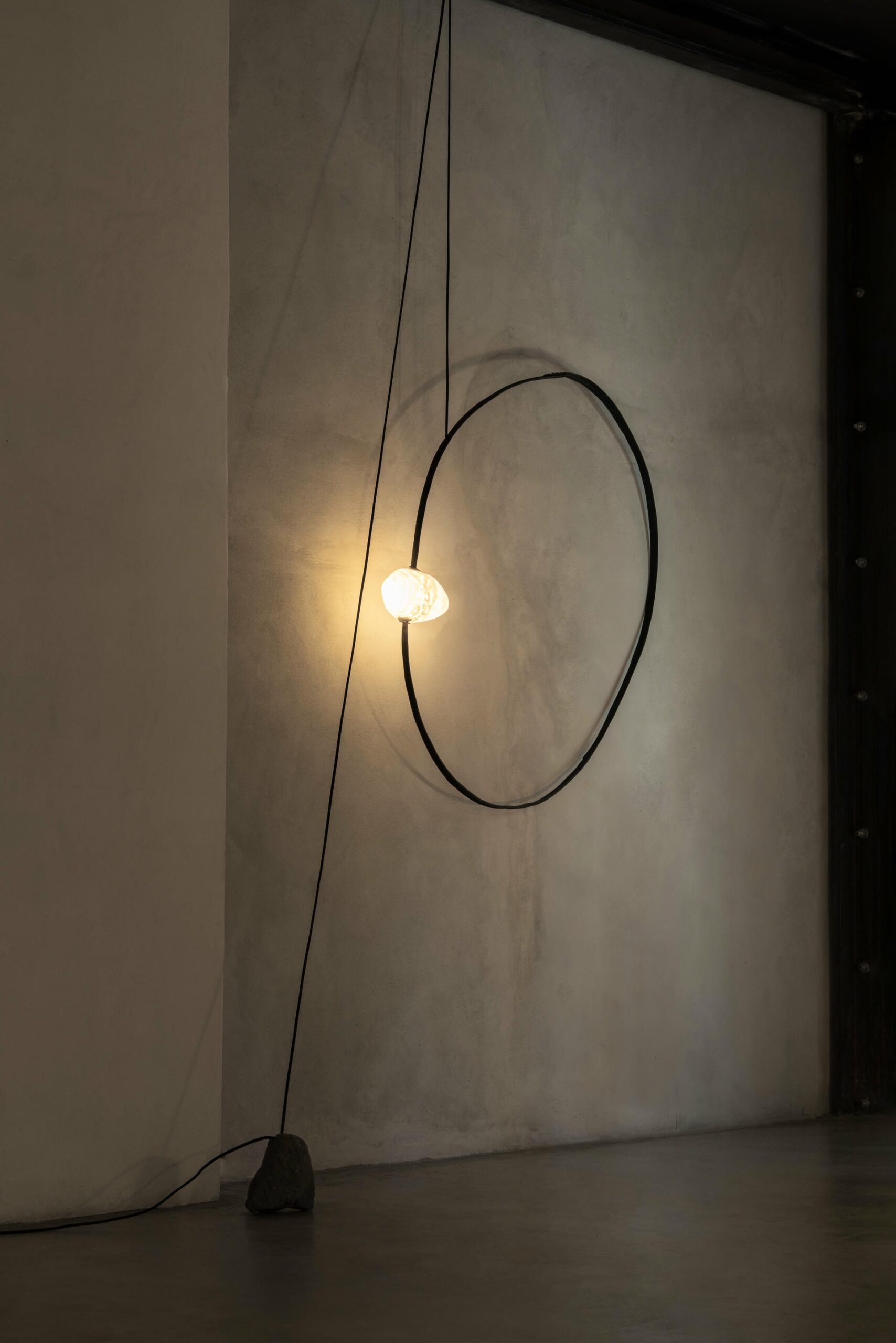 Hand Blown Glass with Wood Frame Organic Wall Light by Jerome Pereira 3