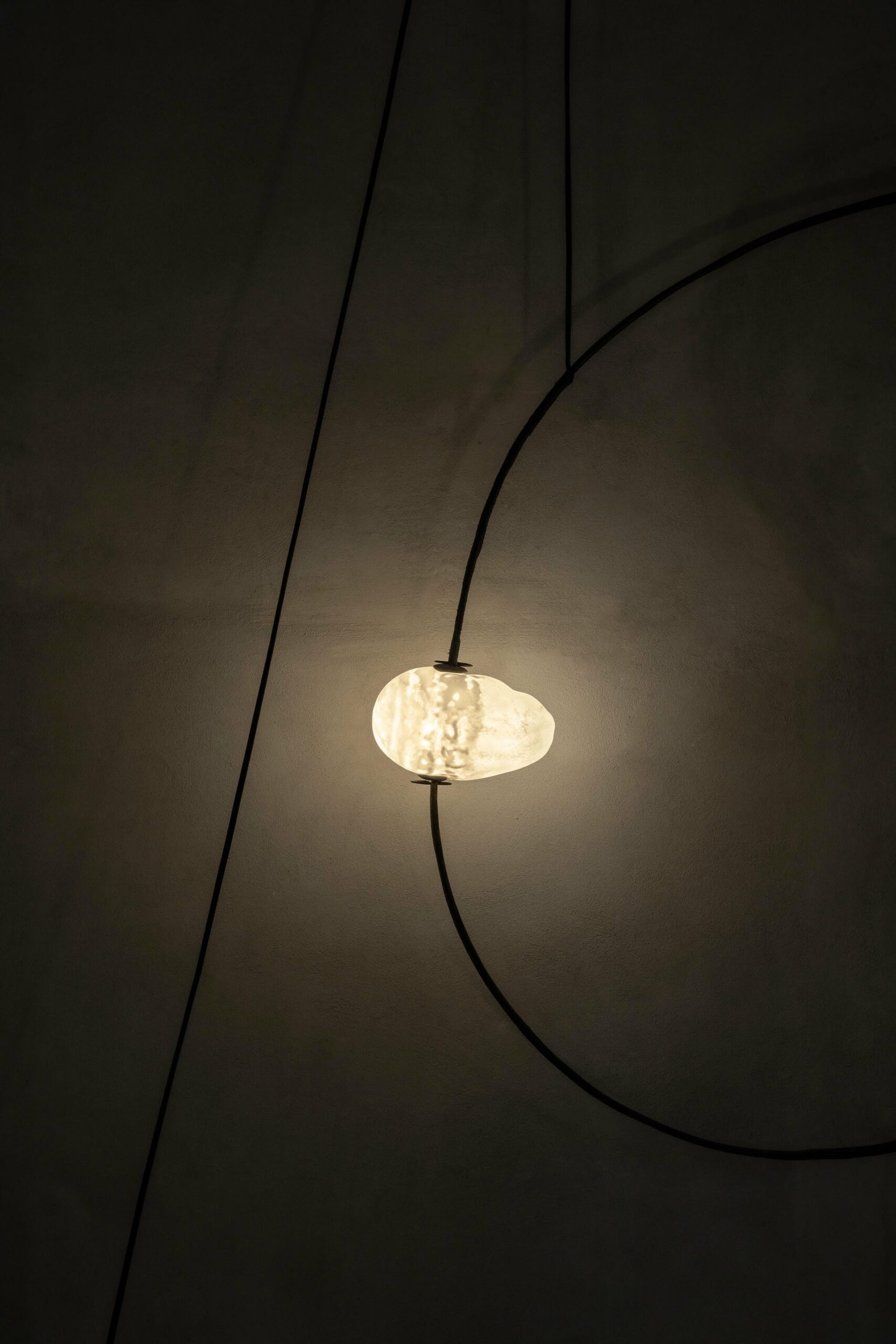 Hand Blown Glass with Wood Frame Organic Wall Light by Jerome Pereira 4