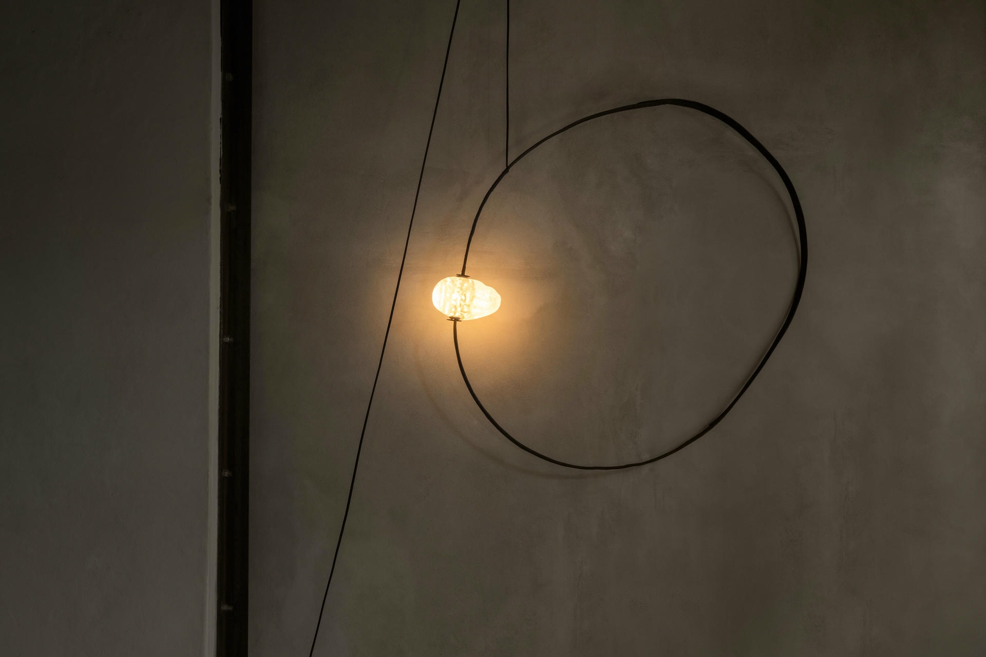 Hand Blown Glass with Wood Frame Organic Wall Light by Jerome Pereira 5