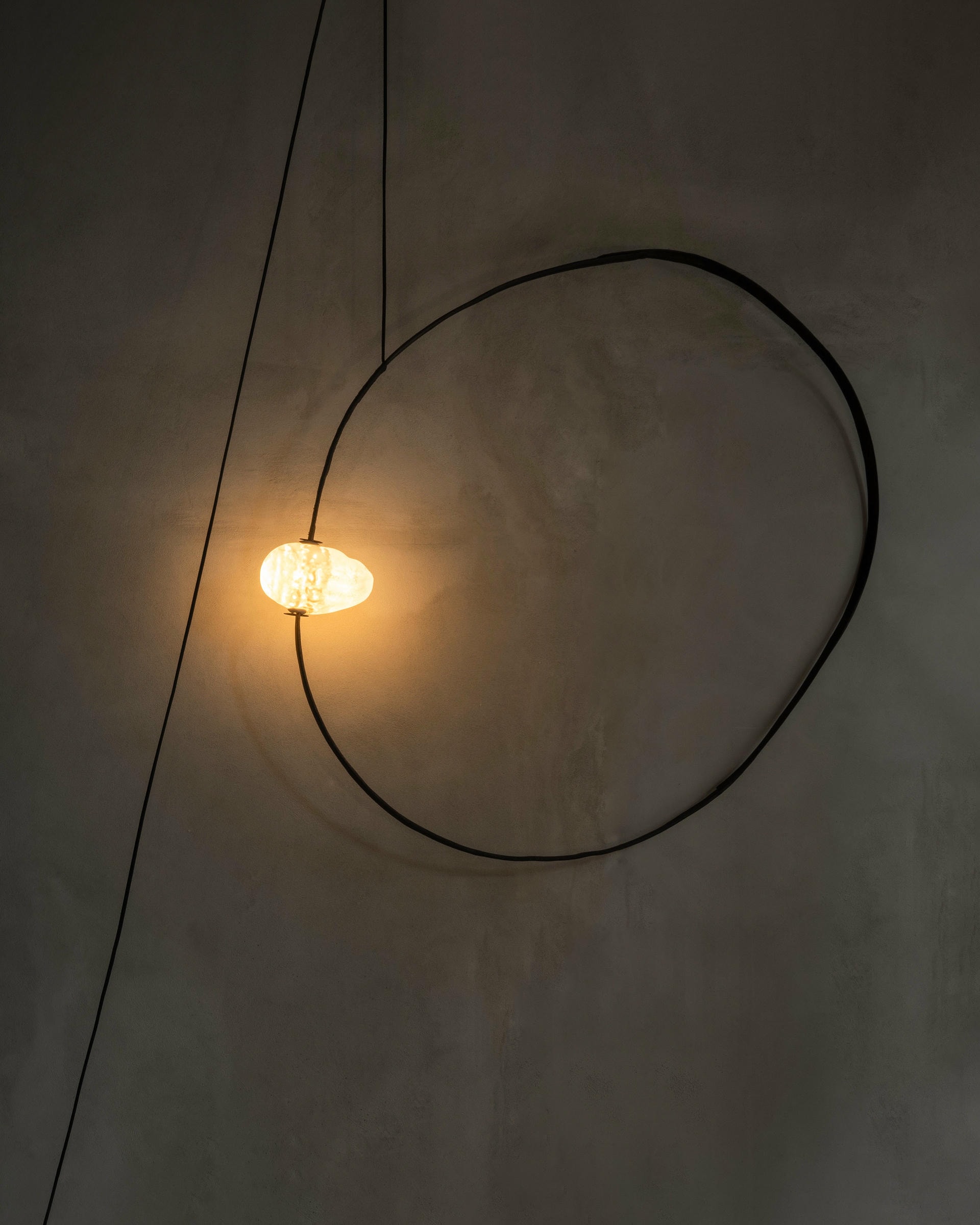 Hand Blown Glass with Wood Frame Organic Wall Light by Jerome Pereira 6