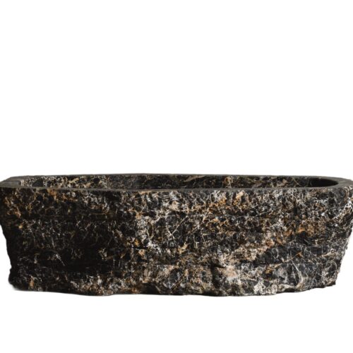 Organic Rough Form Baptiz Black and Gold Marble Bathtub by Andres Monnier 1 1