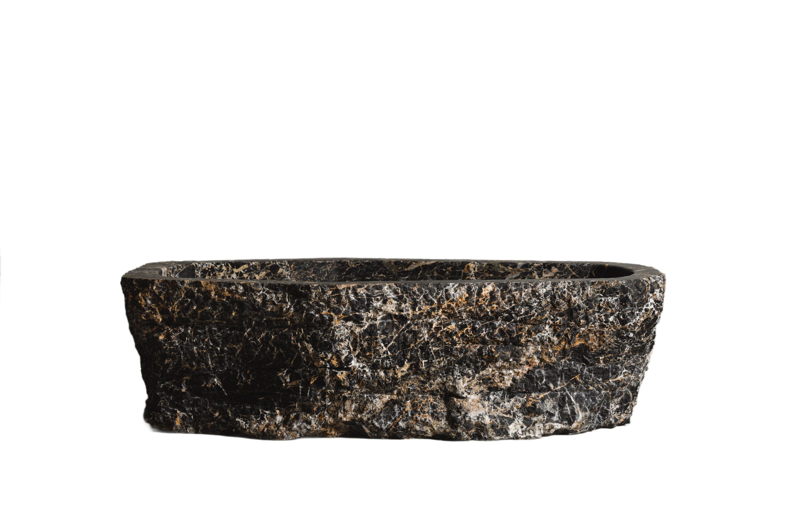 Organic Rough Form Baptiz Black and Gold Marble Bathtub by Andres Monnier 1 1