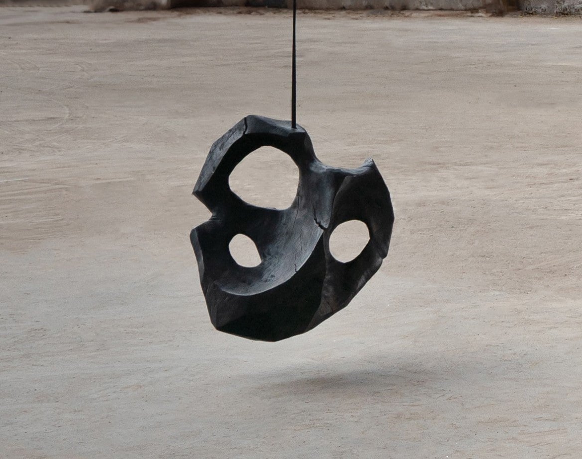 Unique Black Carved Forms Floating Organic Shapes Suspension by Jerome Pereira 4