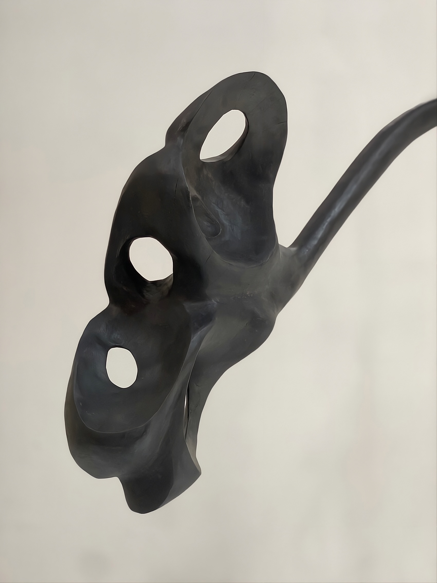 Unique Cantilevered Black Wood & White Glass Pendant Lamp by Jérôme Pereira 3