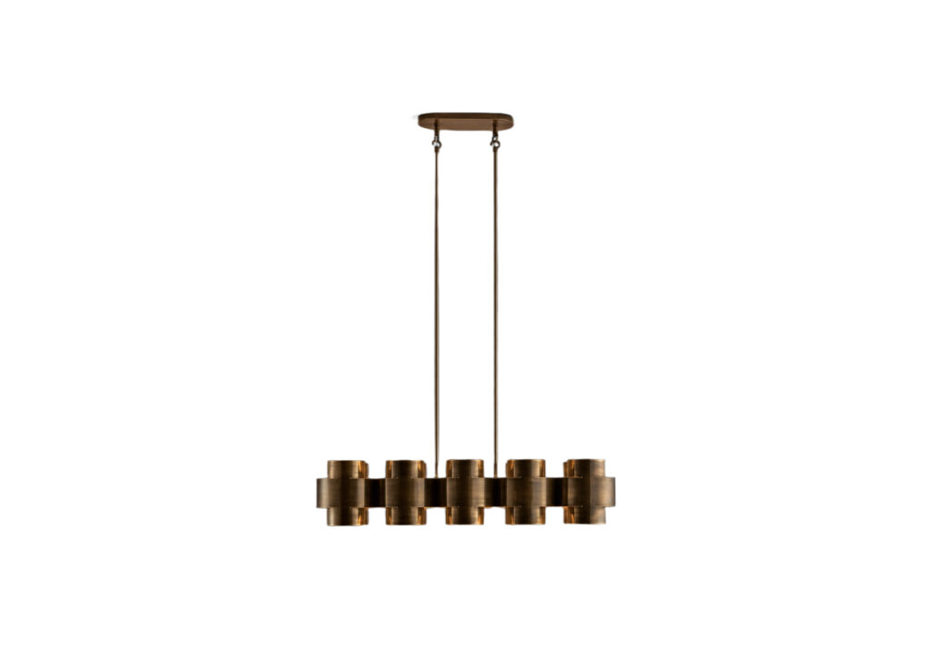 Aged Brass Plus Ten Chandelier by Paul Matter 1