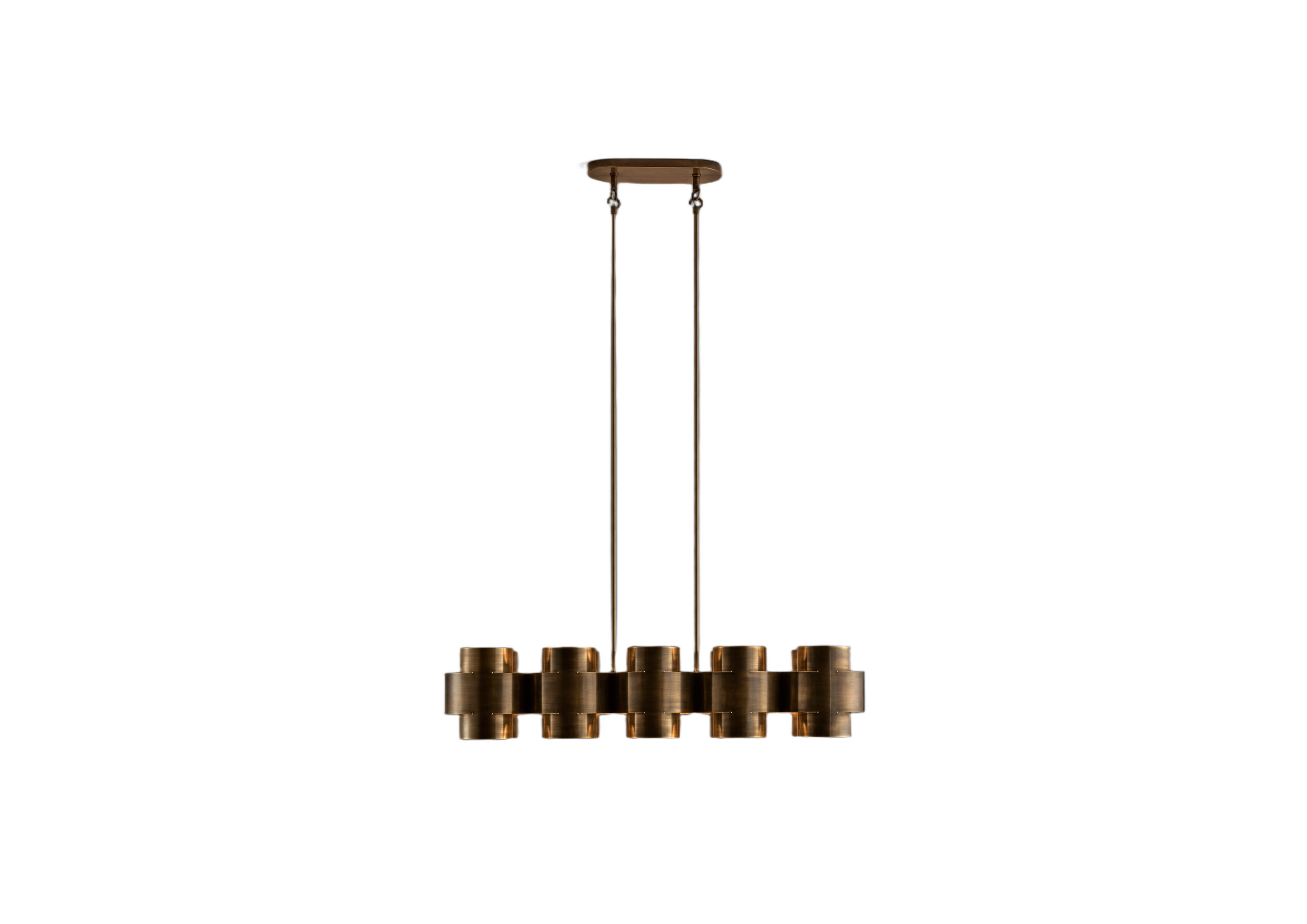 Aged Brass Plus Ten Chandelier by Paul Matter 1