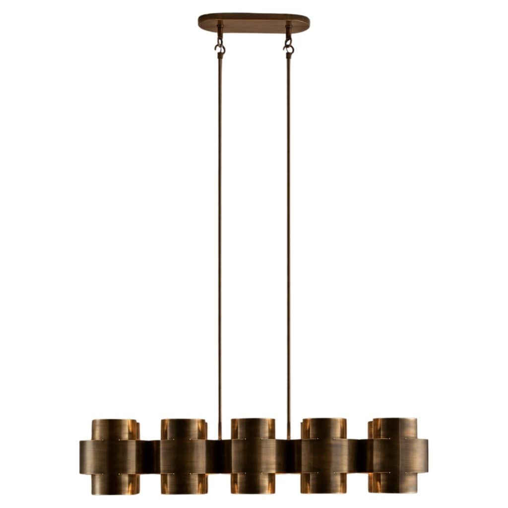 Aged Brass Plus Ten Chandelier by Paul Matter 1