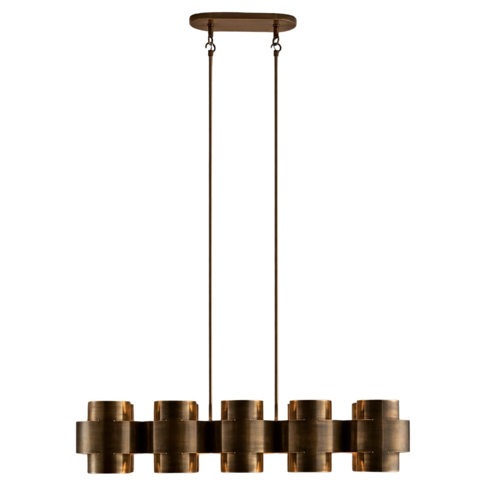 Aged Brass Plus Ten Chandelier by Paul Matter 1