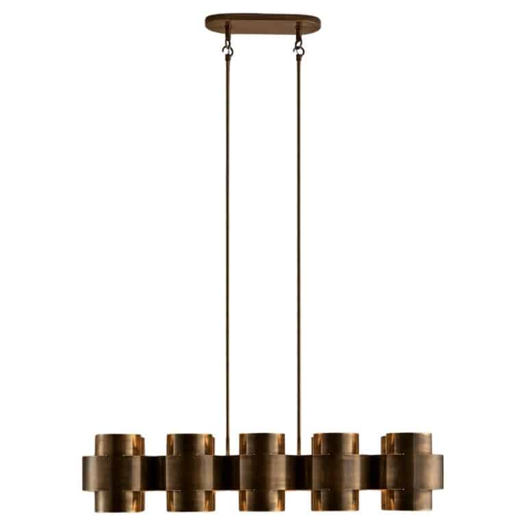 Aged Brass Plus Ten Chandelier by Paul Matter 1