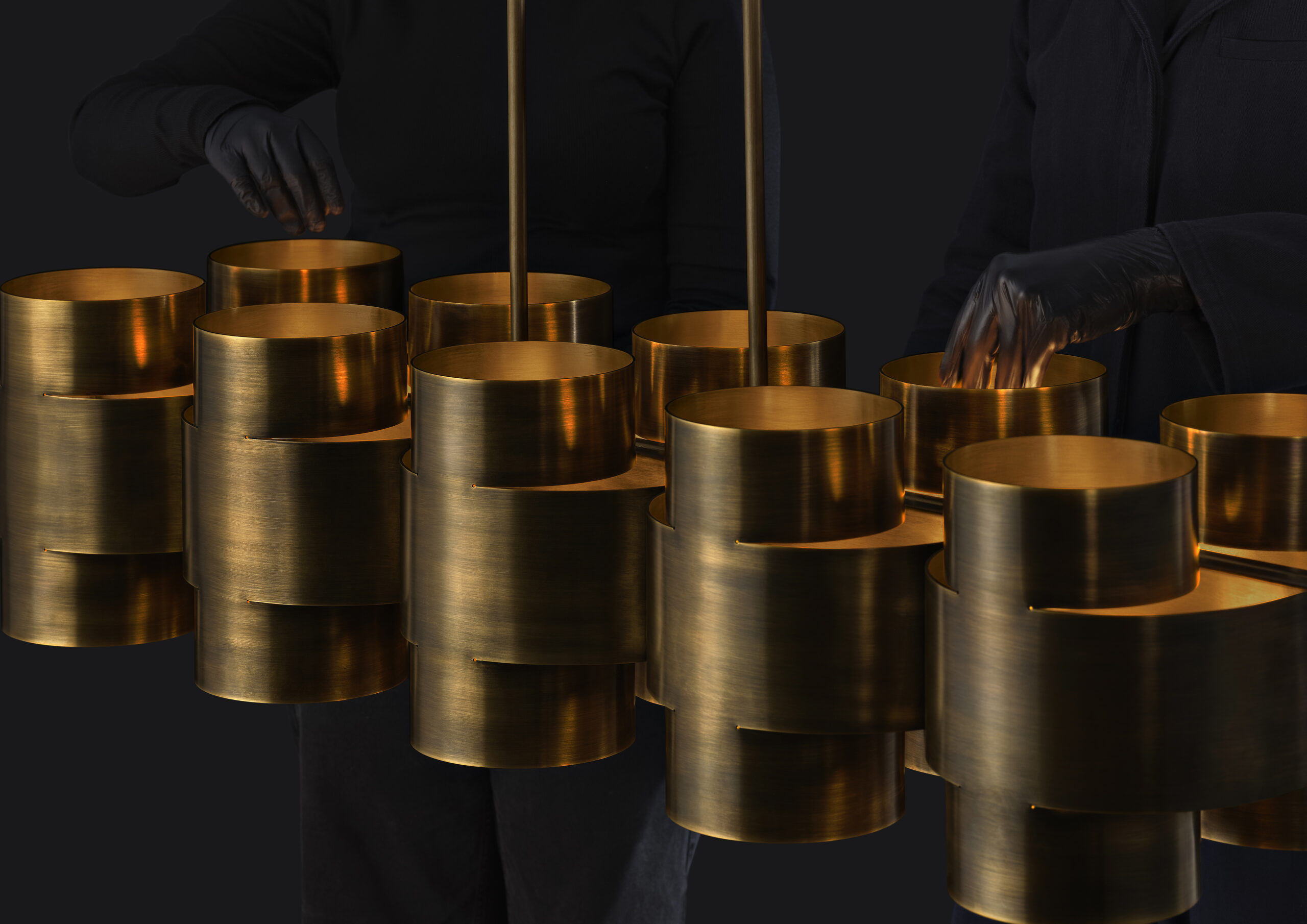 Aged Brass Plus Ten Chandelier by Paul Matter 3