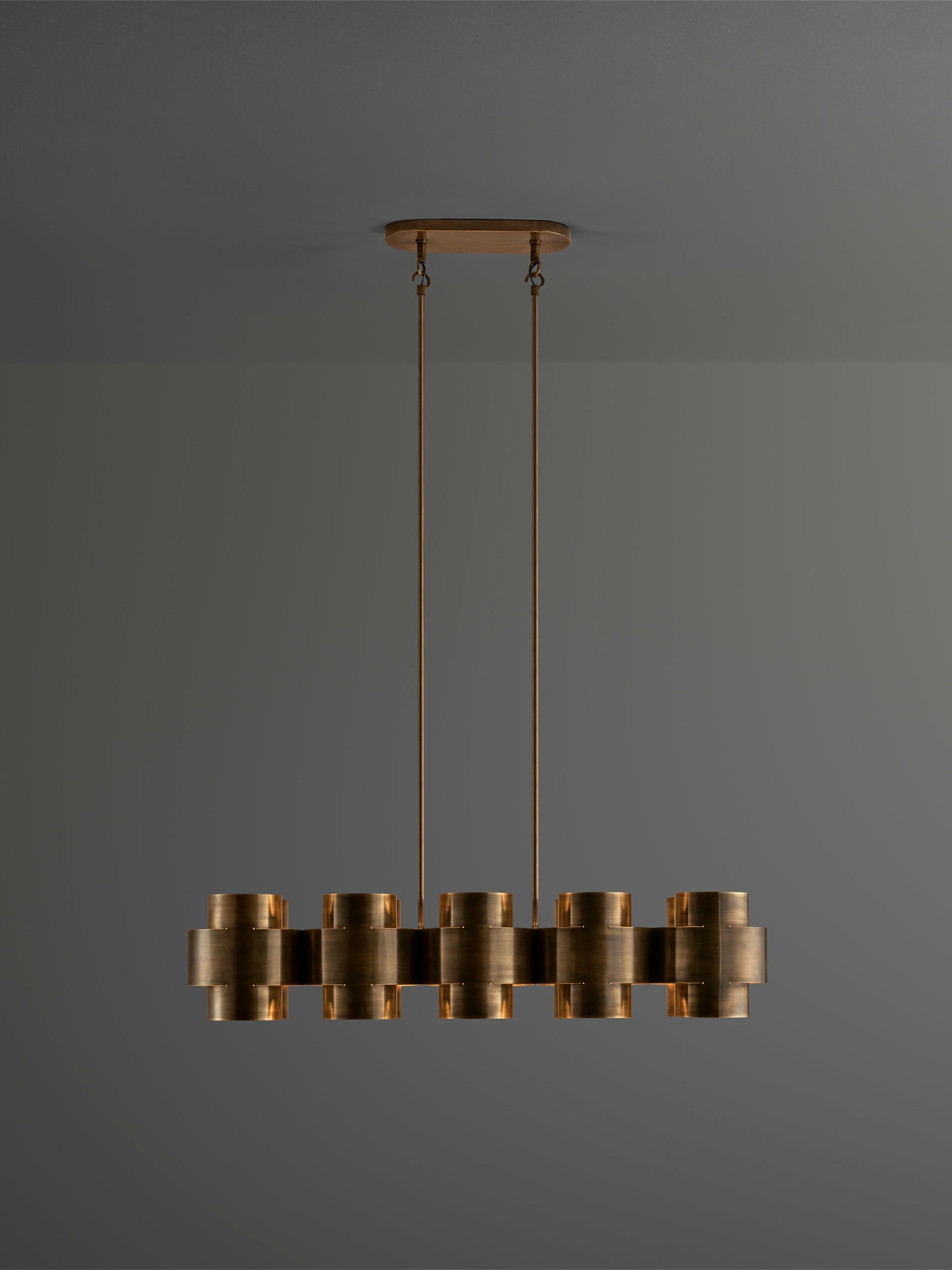 Aged Brass Plus Ten Chandelier by Paul Matter 4
