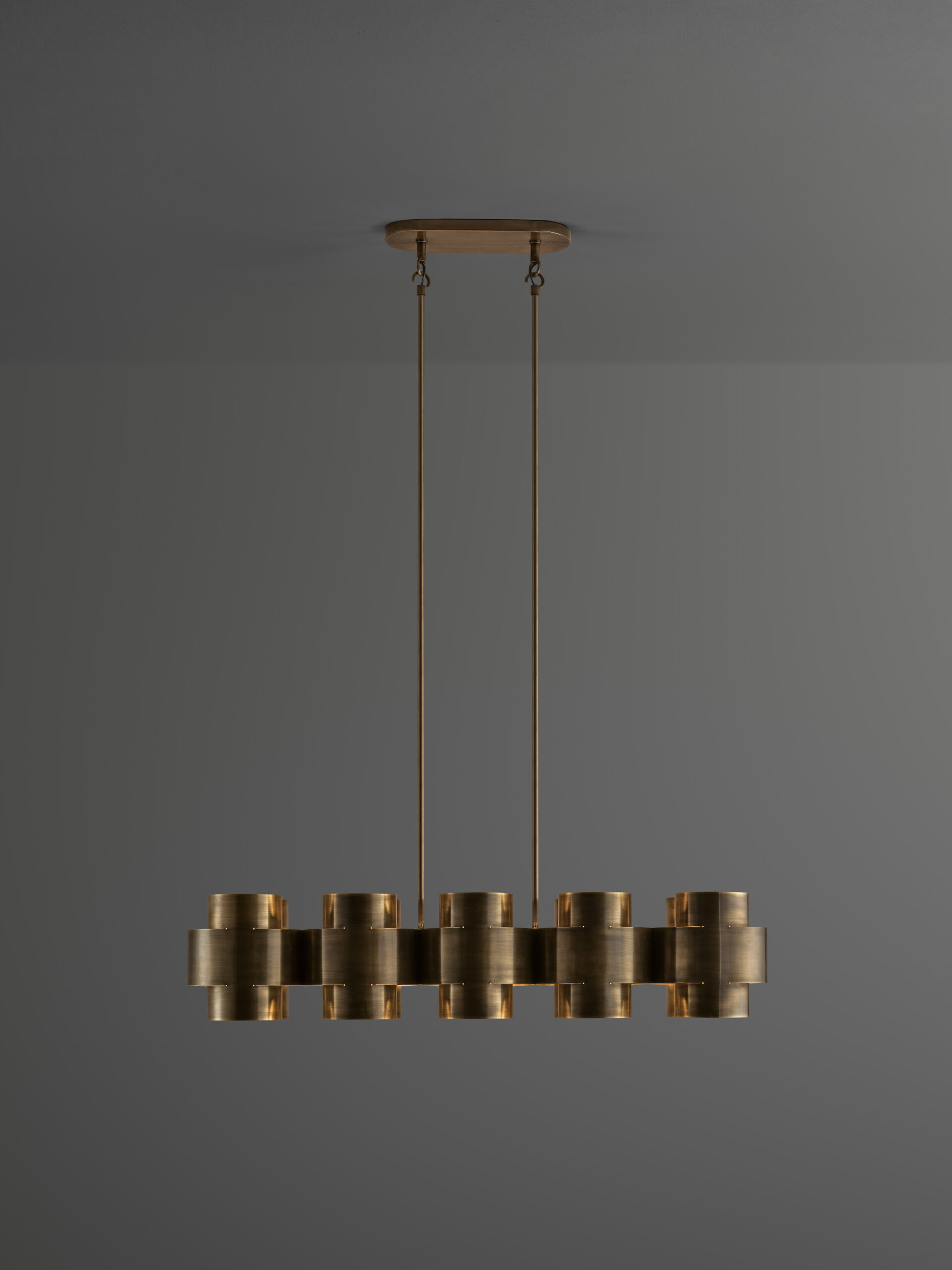 Aged Brass Plus Ten Chandelier by Paul Matter 5