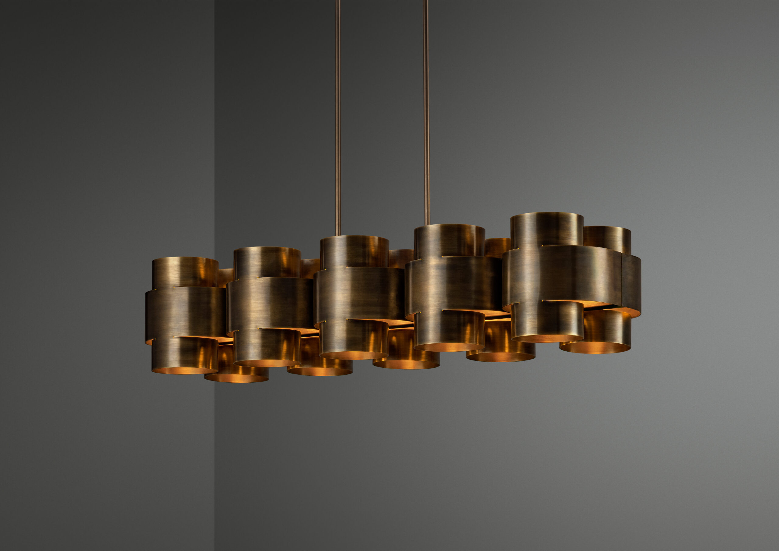 Aged Brass Plus Ten Chandelier by Paul Matter 6
