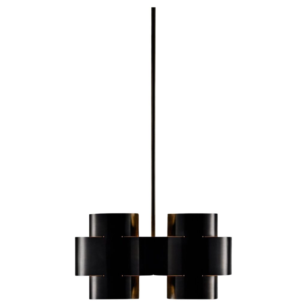 Burnt Brass Plus Four Chandelier by Paul Matter 1